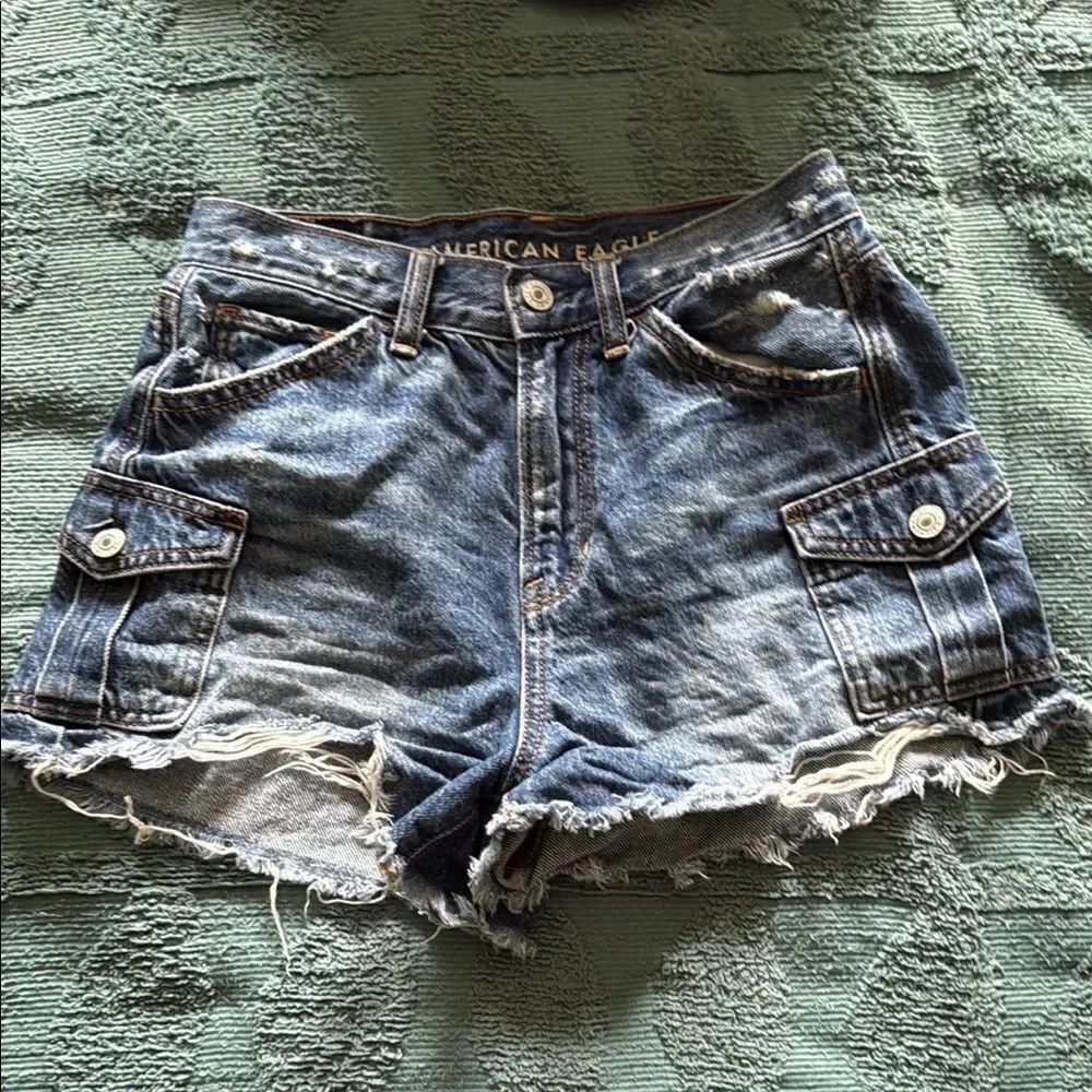 American Eagle Outfitters Super Hi-Rise Festival Denim Shorts Size 0
